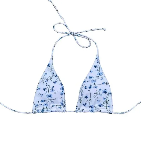 SOLD!! Sanori Swim Cheeky Bikini Set - Kaula White and Blue Flower Print, Small - Picture 8 of 11